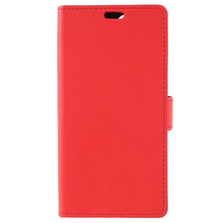 PU Leather Folio Flip Wallet Stand Shell for Asus ZenFone Max Plus (M1) ZB570TL - Red-1