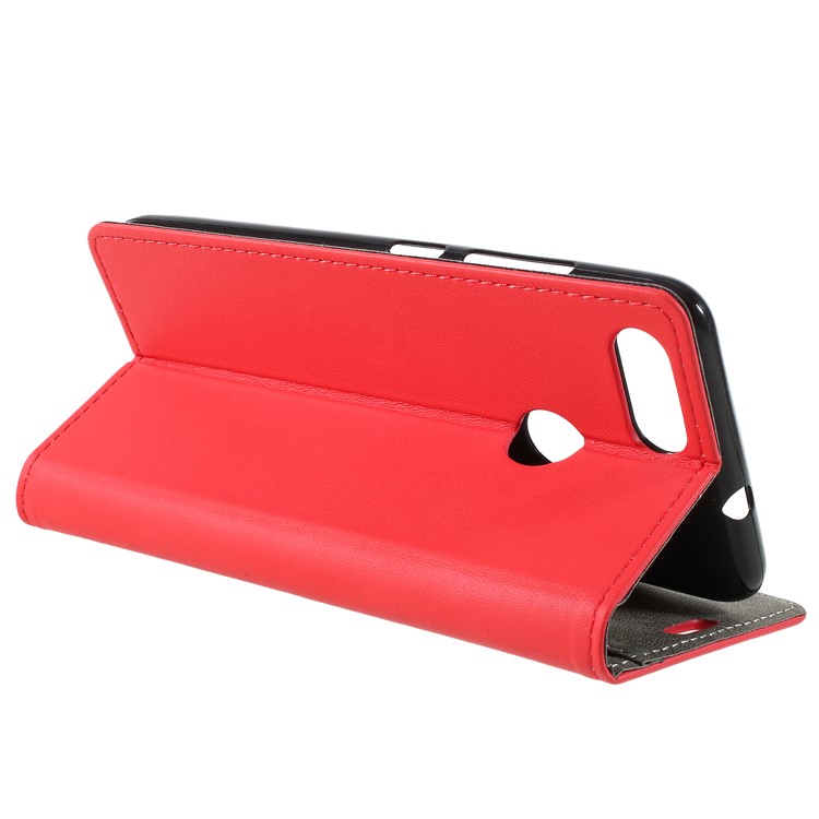 PU Leather Folio Flip Wallet Stand Shell for Asus ZenFone Max Plus (M1) ZB570TL - Red-5