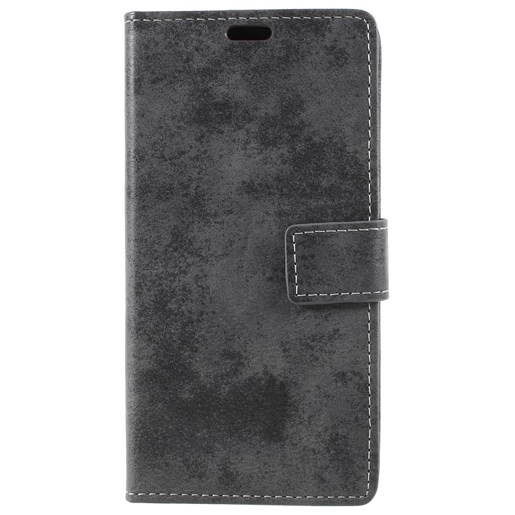 Vintage Style Leather Wallet Stand Phone Protection Cover for Asus ZenFone Max Plus (M1) ZB570TL - Grey-4
