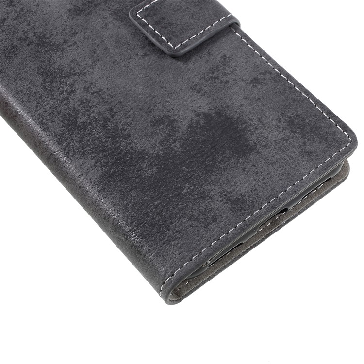 Vintage Style Leather Wallet Stand Phone Protection Cover for Asus ZenFone Max Plus (M1) ZB570TL - Grey-5