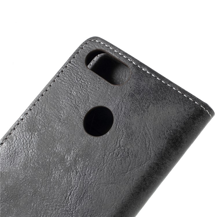 Vintage Style Leather Wallet Stand Phone Protection Cover for Asus ZenFone Max Plus (M1) ZB570TL - Grey-6