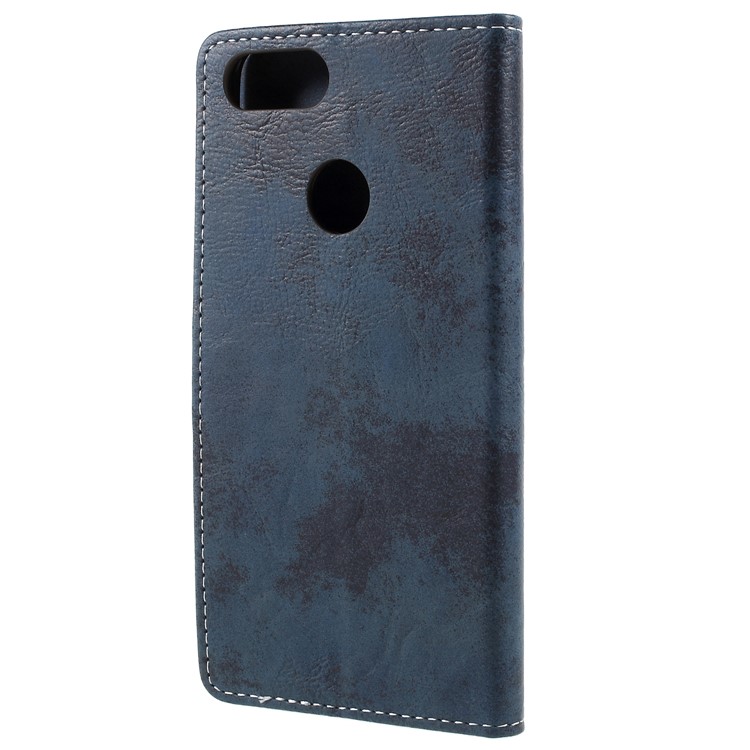 Vintage Style Leather Wallet Stand Mobile Cover for Asus ZenFone Max Plus (M1) ZB570TL - Blue-2