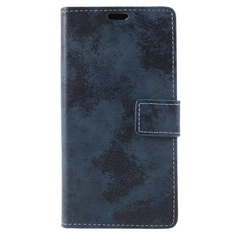 Vintage Style Leather Wallet Stand Mobile Cover for Asus ZenFone Max Plus (M1) ZB570TL - Blue-3