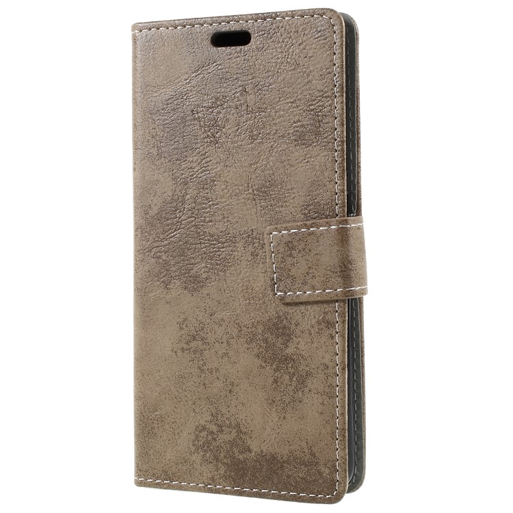 Vintage Style Leather Wallet Phone Casing with Stand for Asus ZenFone Max Plus (M1) ZB570TL - Khaki-1