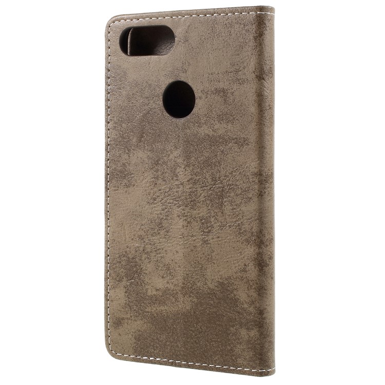 Vintage Style Leather Wallet Phone Casing with Stand for Asus ZenFone Max Plus (M1) ZB570TL - Khaki-2
