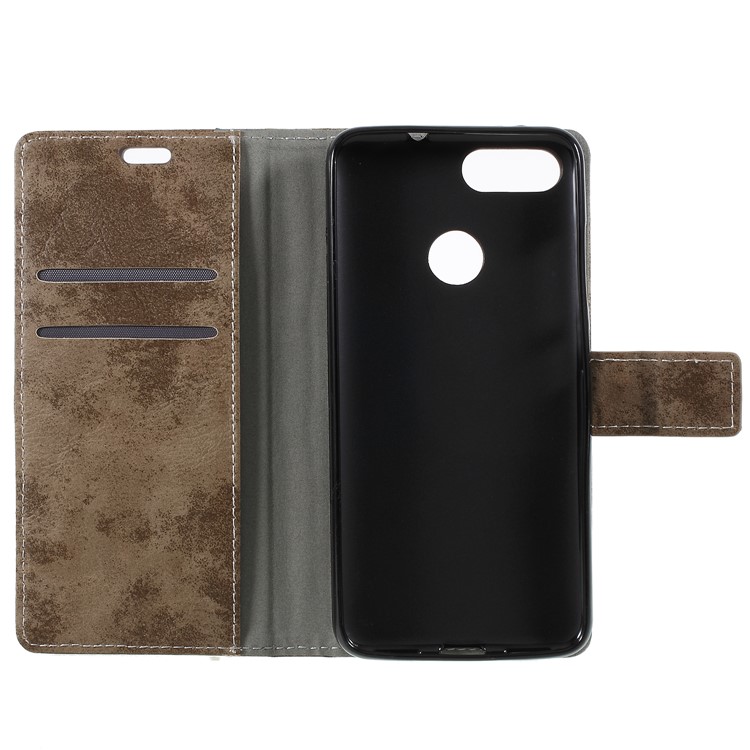 Vintage Style Leather Wallet Phone Casing with Stand for Asus ZenFone Max Plus (M1) ZB570TL - Khaki-6