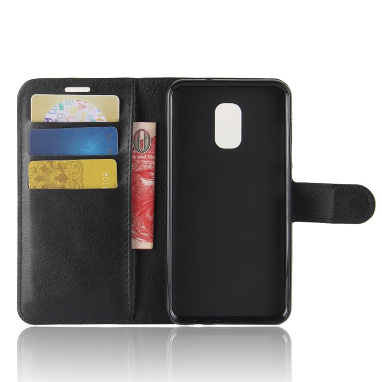 Litchi Skin PU Leather Magnetic Wallet Stand Phone Shell for Asus ZenFone V Live V500KL - Black-3