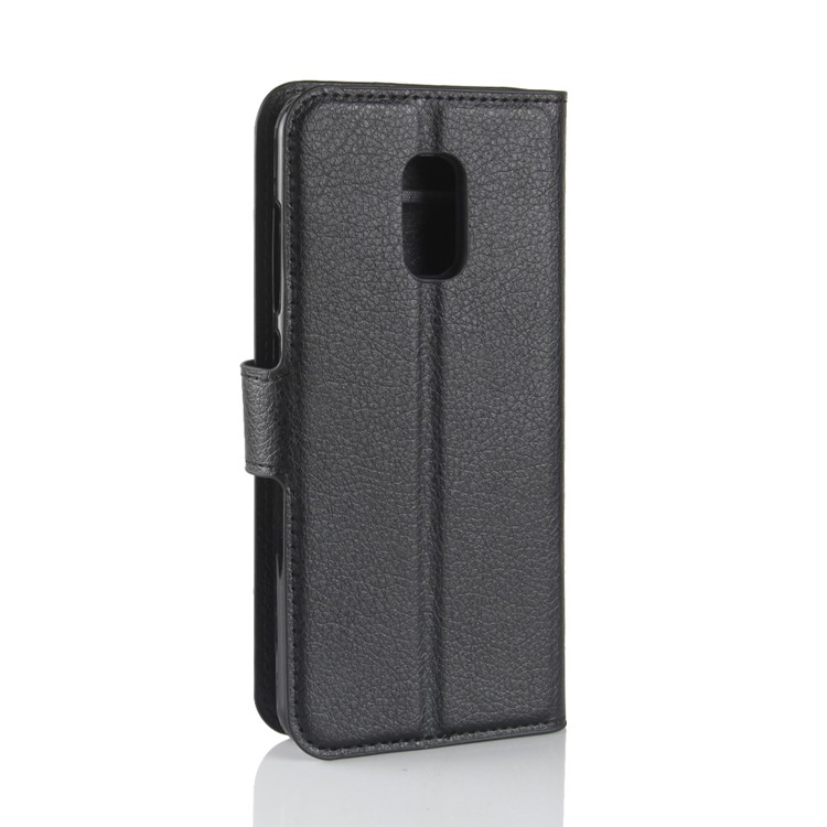 Litchi Skin PU Leather Magnetic Wallet Stand Phone Shell for Asus ZenFone V Live V500KL - Black-6