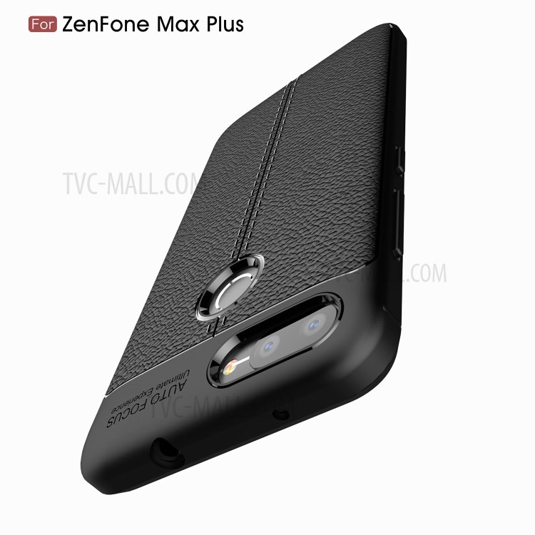 Litchi Grain Soft TPU Back Cover for Asus ZenFone 4 Max Plus (ZC554KL) - Black-10