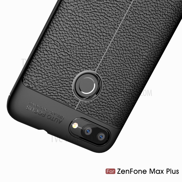 Litchi Grain Soft TPU Back Cover for Asus ZenFone 4 Max Plus (ZC554KL) - Black-11