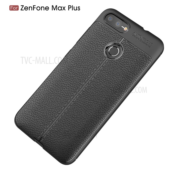 Litchi Grain Soft TPU Back Cover for Asus ZenFone 4 Max Plus (ZC554KL) - Black-12