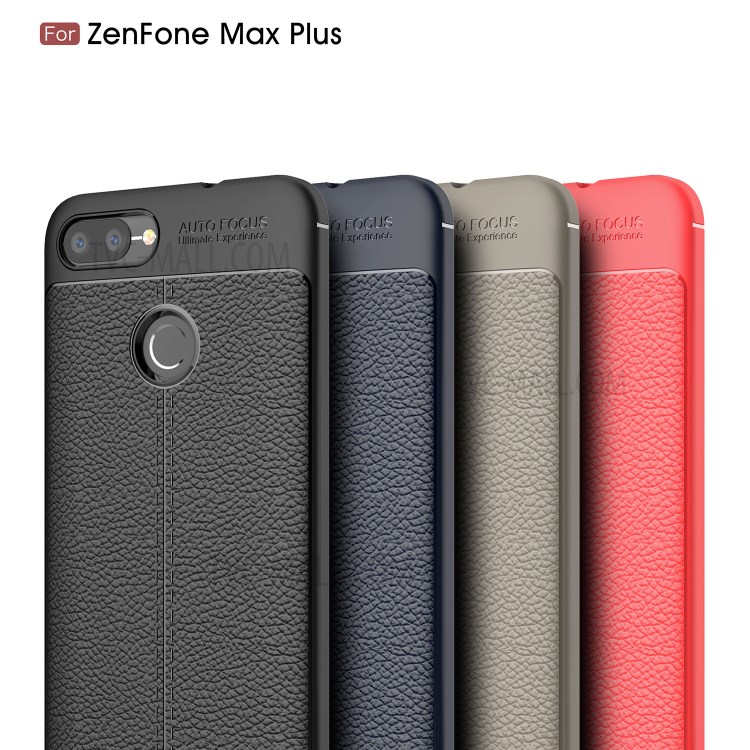 Litchi Grain Soft TPU Back Cover for Asus ZenFone 4 Max Plus (ZC554KL) - Black-13