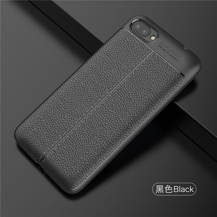 Litchi Grain Soft TPU Back Cover for Asus ZenFone 4 Max Plus (ZC554KL) - Black-3