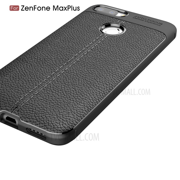 Litchi Grain Soft TPU Back Cover for Asus ZenFone 4 Max Plus (ZC554KL) - Black-4