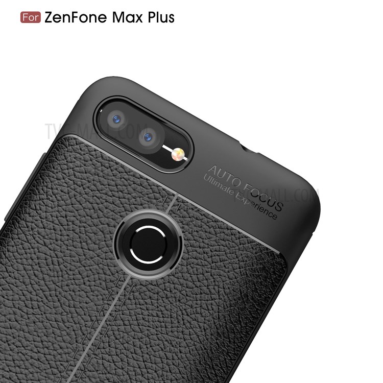 Litchi Grain Soft TPU Back Cover for Asus ZenFone 4 Max Plus (ZC554KL) - Black-5