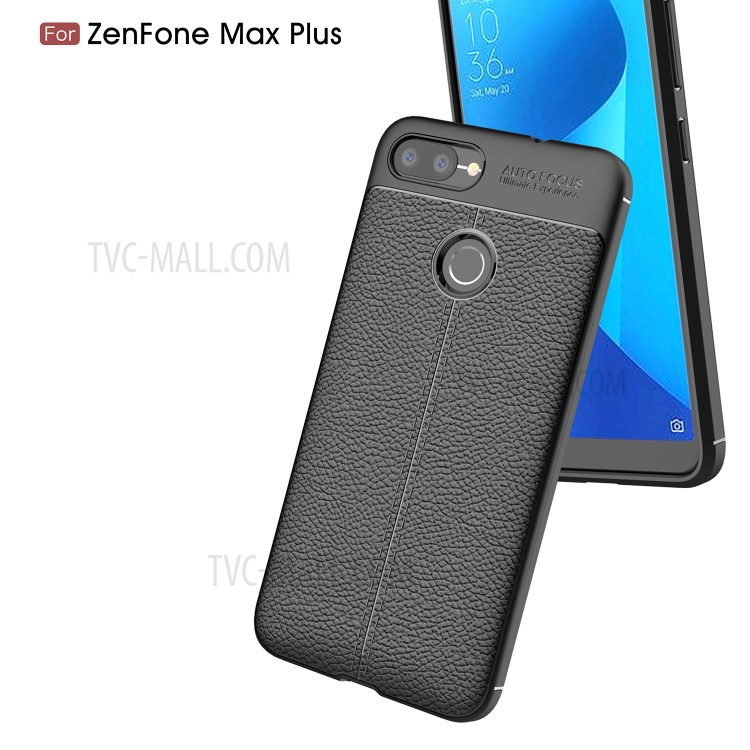 Litchi Grain Soft TPU Back Cover for Asus ZenFone 4 Max Plus (ZC554KL) - Black-6