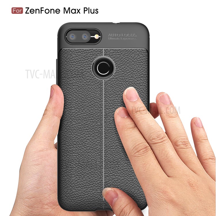 Litchi Grain Soft TPU Back Cover for Asus ZenFone 4 Max Plus (ZC554KL) - Black-7