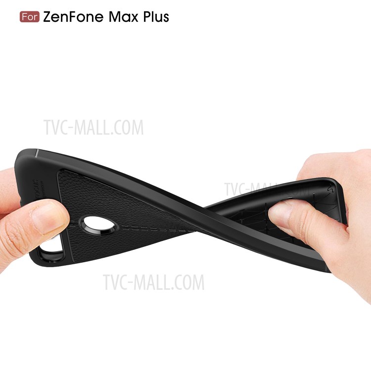 Litchi Grain Soft TPU Back Cover for Asus ZenFone 4 Max Plus (ZC554KL) - Black-8