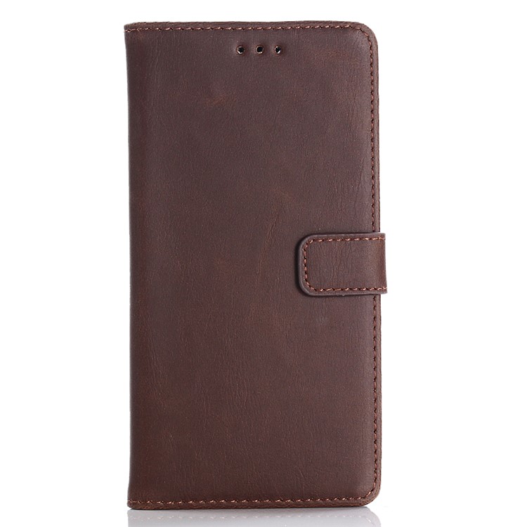 Retro Style Leather Wallet Case with Stand for Asus Zenfone 4 Max ZC520KL - Coffee-1