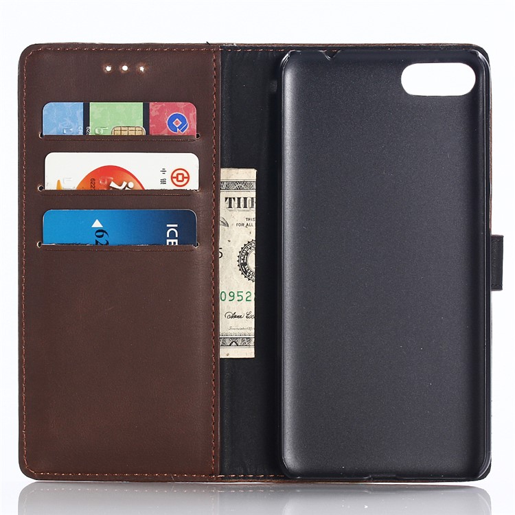 Retro Style Leather Wallet Case with Stand for Asus Zenfone 4 Max ZC520KL - Coffee-5