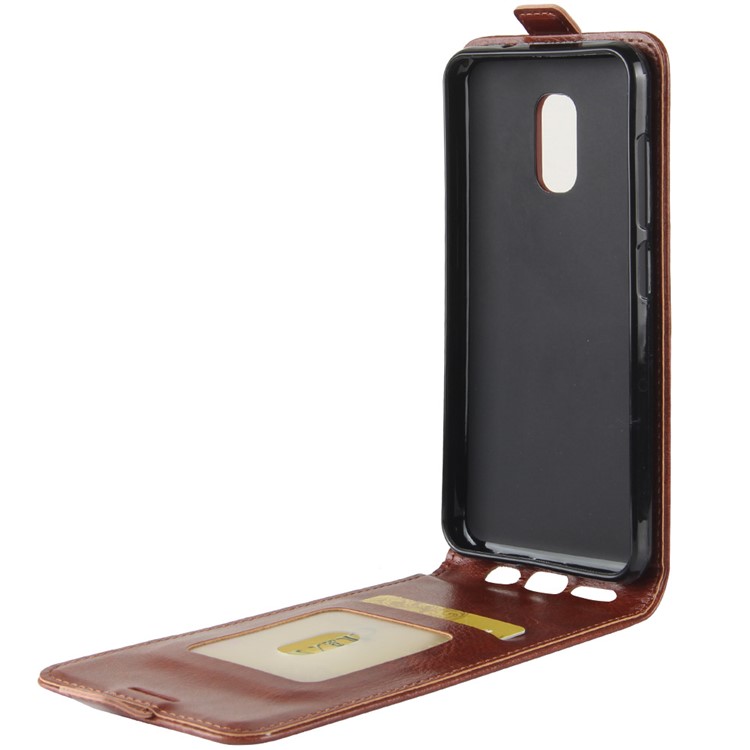 Crazy Horse Vertical Flip Leather Mobile Phone Casing with Card/Photo Slot for ASUS ZenFone V Live V500KL - Brown-5