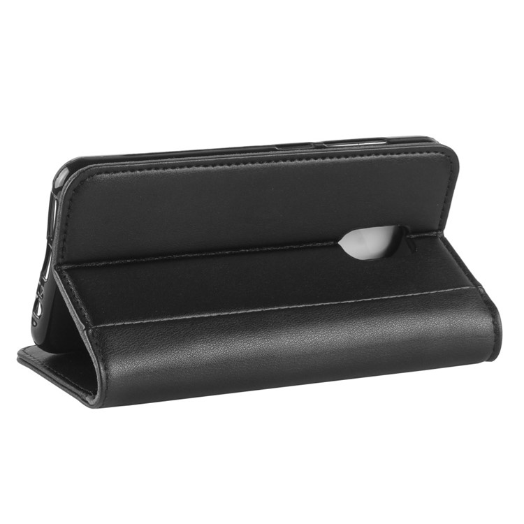 Genuine Split Leather Wallet Folio Stand Phone Cover for ASUS ZenFone V Live V500KL - Black-5