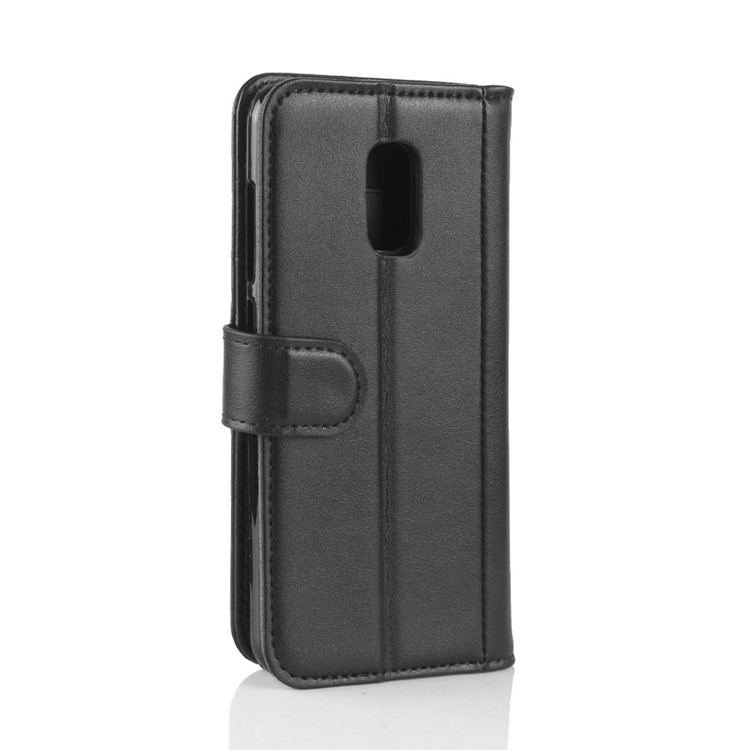 Genuine Split Leather Wallet Folio Stand Phone Cover for ASUS ZenFone V Live V500KL - Black-6