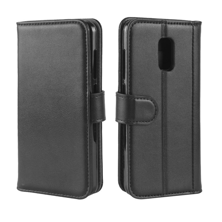 Genuine Split Leather Wallet Folio Stand Phone Cover for ASUS ZenFone V Live V500KL - Black-7