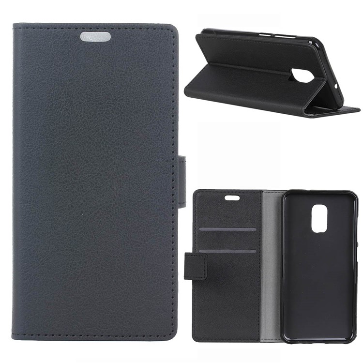 Magnetic Wallet Leather Stand Case for ASUS ZenFone V Live V500KL - Black-1