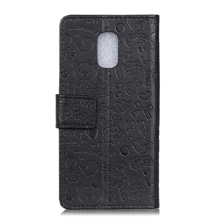 Cartoon Graffiti Flip Leather Wallet Stand Case for ASUS ZenFone V Live V500KL - Black-3