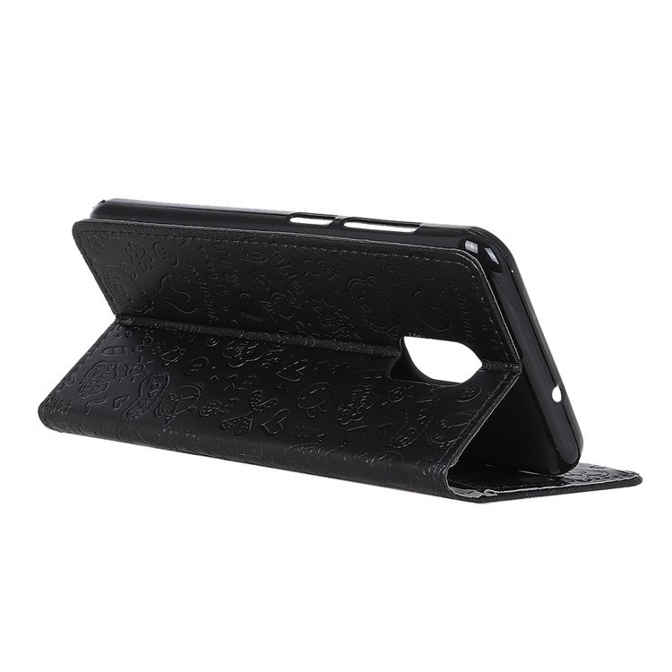 Cartoon Graffiti Flip Leather Wallet Stand Case for ASUS ZenFone V Live V500KL - Black-5