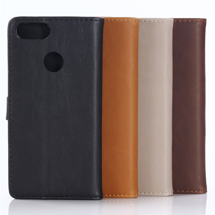 Retro Style Crazy Horse Texture Wallet Leather Flip Case for Asus ZenFone Max Plus (M1) ZB570TL - Beige-7