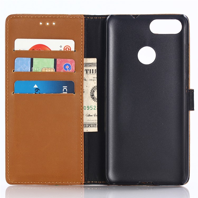 For Asus ZenFone Max Plus (M1) ZB570TL Retro Style Crazy Horse Texture Wallet Leather Phone Case - Brown-3