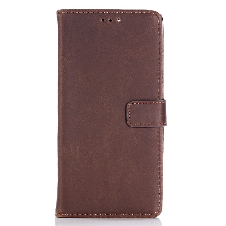 Retro Style Crazy Horse Grain Wallet Leather Case Accessory with Stand for Asus ZenFone Max Plus (M1) ZB570TL - Coffee-1