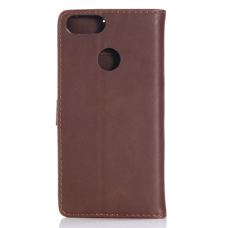 Retro Style Crazy Horse Grain Wallet Leather Case Accessory with Stand for Asus ZenFone Max Plus (M1) ZB570TL - Coffee-2