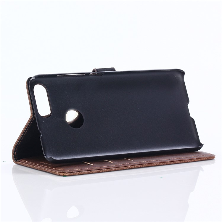 Retro Style Crazy Horse Grain Wallet Leather Case Accessory with Stand for Asus ZenFone Max Plus (M1) ZB570TL - Coffee-7