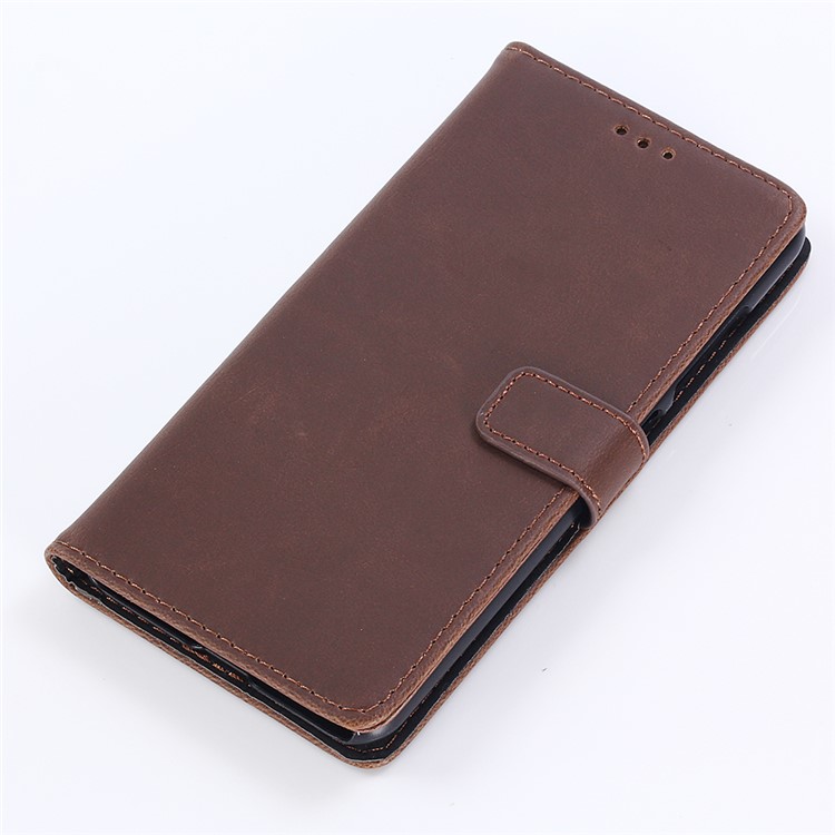 Retro Style Crazy Horse Grain Wallet Leather Case Accessory with Stand for Asus ZenFone Max Plus (M1) ZB570TL - Coffee-8