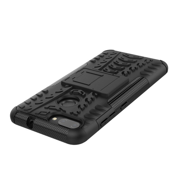 Tyre Pattern PC + TPU Hybrid Case with Kickstand for Asus ZenFone Max Plus (M1) ZB570TL - Black-3