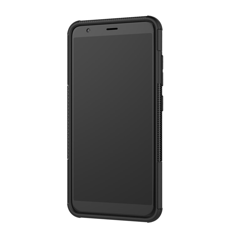 Tyre Pattern PC + TPU Hybrid Case with Kickstand for Asus ZenFone Max Plus (M1) ZB570TL - Black-6