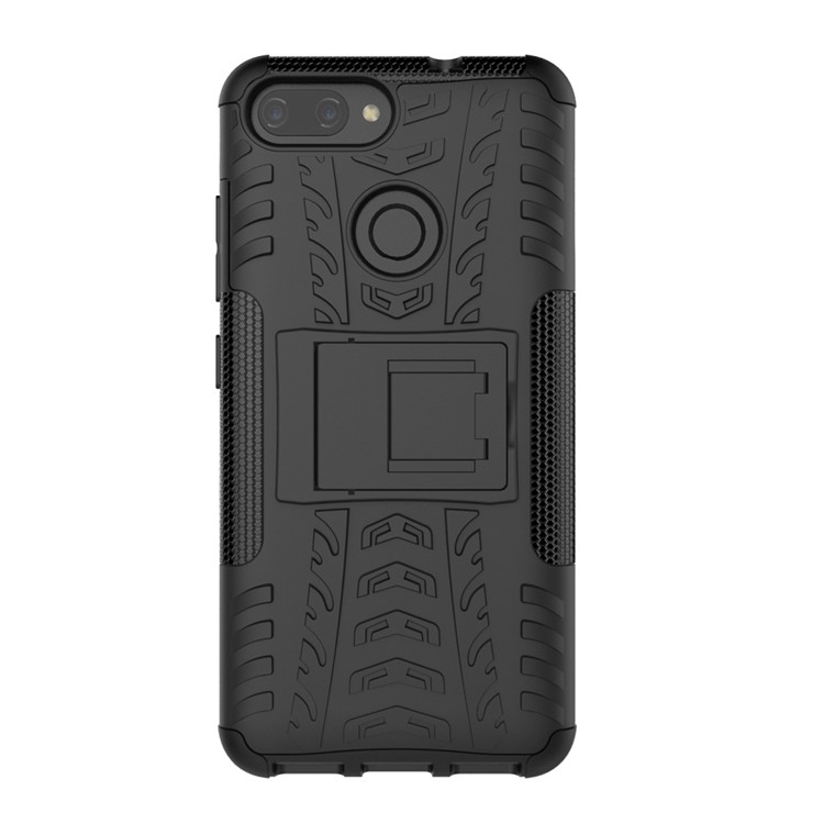 Tyre Pattern PC + TPU Hybrid Case with Kickstand for Asus ZenFone Max Plus (M1) ZB570TL - Black-9