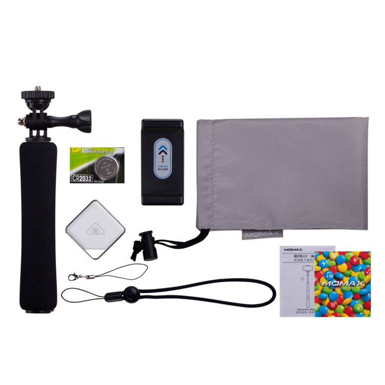 MOMAX Mini Extendable Selfie Monopod with Bluetooth Remote Shutter for Camera and Phones - Black-10