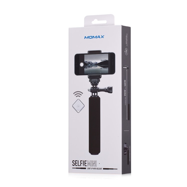 MOMAX Mini Extendable Selfie Monopod with Bluetooth Remote Shutter for Camera and Phones - Black-11