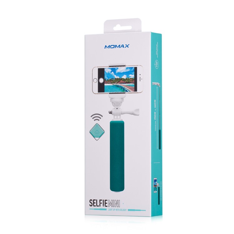 MOMAX Mini Extendable Selfie Monopod with Bluetooth Remote Shutter for Camera and Phones - Green-11