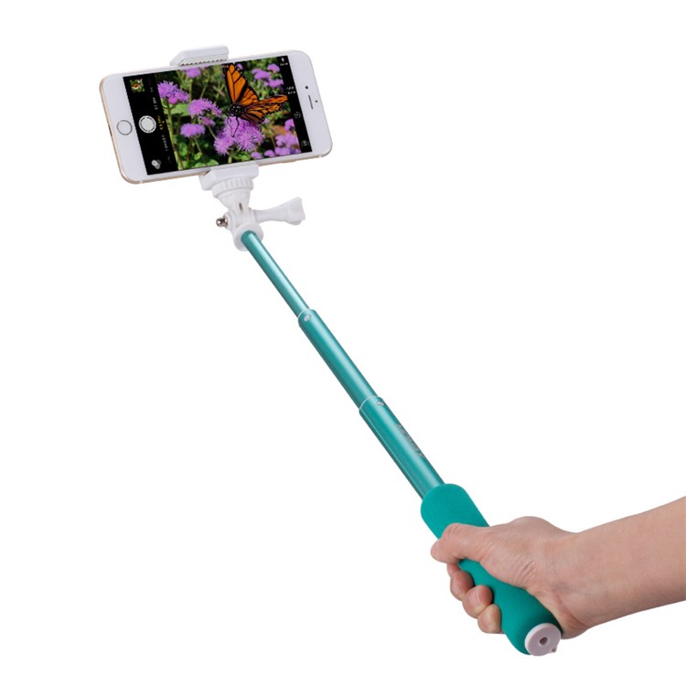 MOMAX Mini Extendable Selfie Monopod with Bluetooth Remote Shutter for Camera and Phones - Green-6