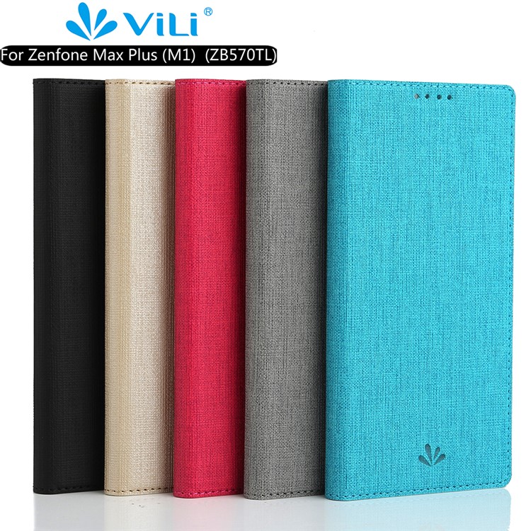VILI DMX Cross Texture Card Holder Leather Stand Cover for Asus ZenFone Max Plus (M1) ZB570TL - Black-4