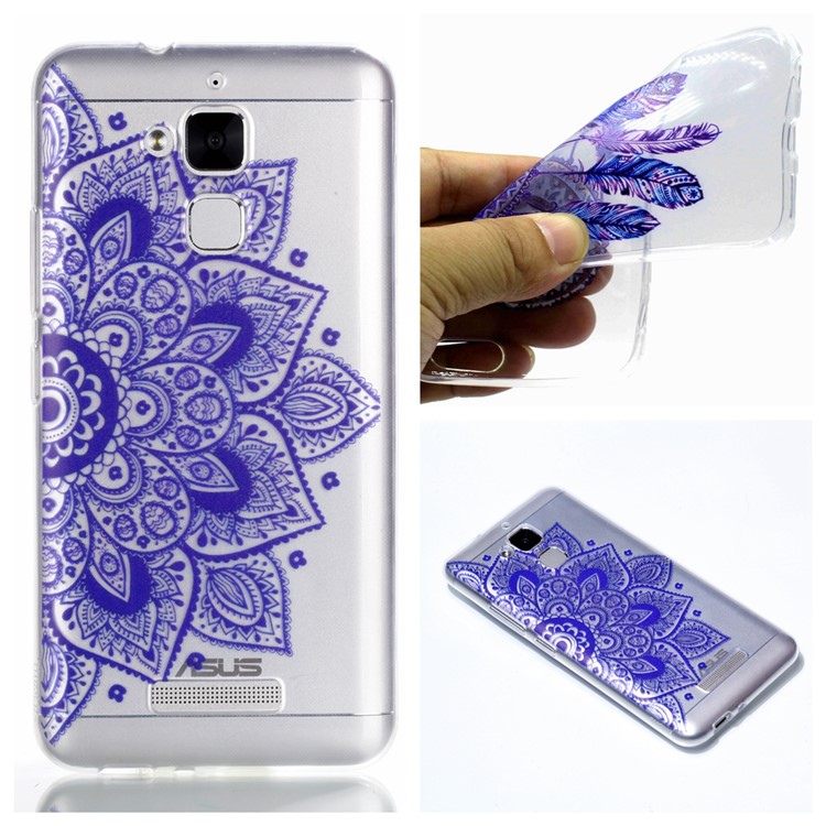 Pattern Printing Soft TPU Cellphone Casing Cover for Asus Zenfone 3 Max ZC520TL - Purple Mandala-1