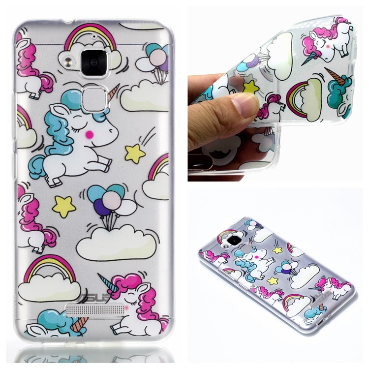 Pattern Printing Soft TPU Cellphone Accessory Case for Asus Zenfone 3 Max ZC520TL - Unicorn-1