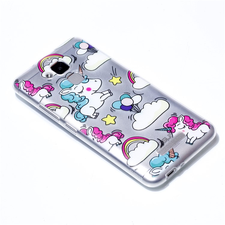 Pattern Printing Soft TPU Cellphone Accessory Case for Asus Zenfone 3 Max ZC520TL - Unicorn-3