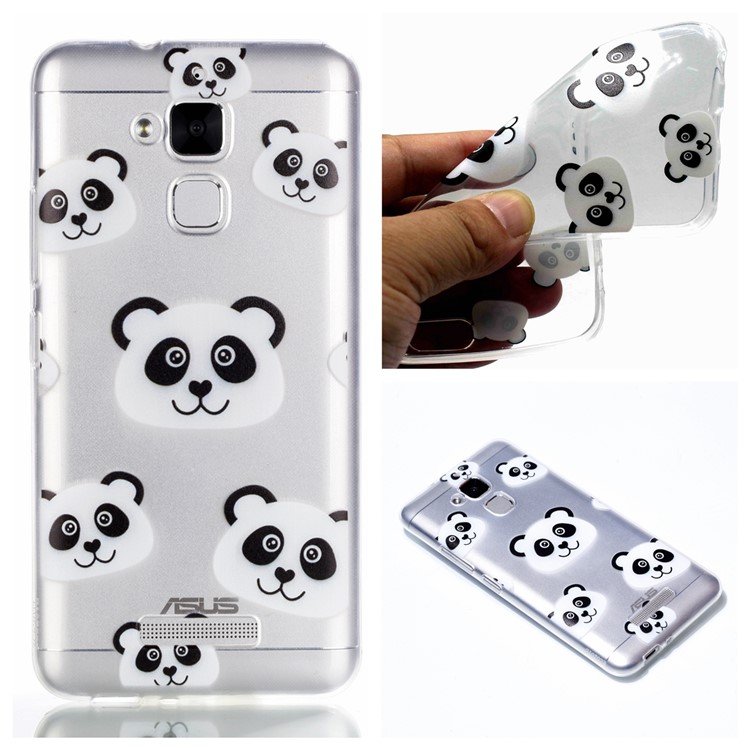 Pattern Printing Soft TPU Phone Shell for Asus Zenfone 3 Max ZC520TL - Panda-1