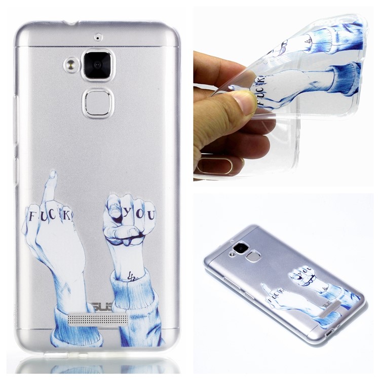 Pattern Printing Soft TPU Phone Case for Asus Zenfone 3 Max ZC520TL - Insulting Gestures-1